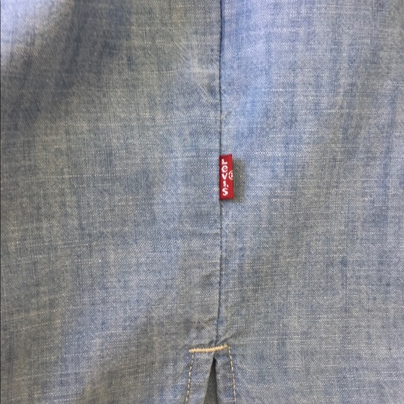 Levi’s Cap Sleeve Chambray Top Sz L - Picture 4 of 8